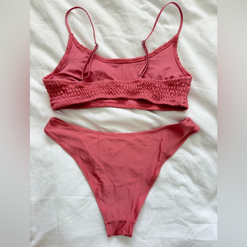 H&M Rose Pink Smocked Bikini Set
